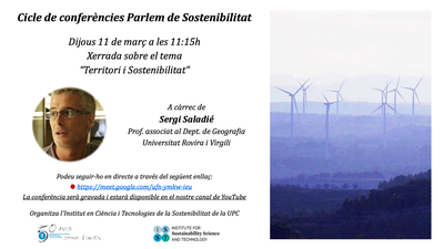 Xerrada sobre Territori i Sostenibilitat amb Sergi Saladié del Cicle de Conferències Parlem de Sostenibilitat